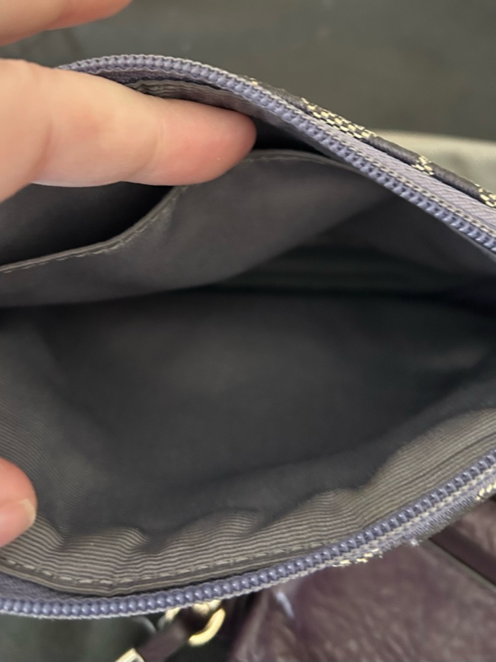 Coach Purple Leather Double Zip Wallet AND Signature Coach Pouch (Both) - Picture 3 of 5